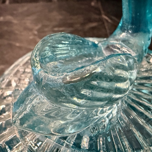 Blue Glass Swan Trinket Dish - Picture 8 of 16